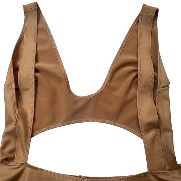 SKIMS Wet Jersey Cutout Bodysuit Ochre Womens Large - Picture 7 of 12